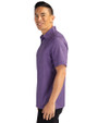NYU Violets Cutter & Buck Pike Banner Print Stretch Mens Polo College Purple Side