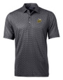 Baldwin Wallace Yellow Jackets Cutter & Buck Pike Banner Print Stretch Mens Polo Black Mannequin