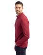 Fresno State Bulldogs Cutter & Buck Virtue Eco Pique Micro Stripe Recycled Mens Quarter Zip Red/Navy Blue Side