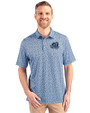 Old Dominion Monarchs College Vault - Cutter & Buck Pike Magnolia Print Stretch Mens Polo Atlas/Navy Blue Front