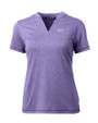 NYU Violets Cutter & Buck Forge Eco Heathered Stretch Womens Blade Top College Purple Heather Mannequin