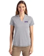 NYU Violets Cutter & Buck Forge Eco Heathered Stretch Womens Blade Top Polished Heather Front