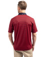 Fresno State Bulldogs Cutter & Buck Virtue Eco Pique Micro Stripe Recycled Mens Polo Red/Navy Blue Back