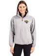 Jacksonville Jaguars Cutter & Buck Charter Eco Recycled Womens Anorak Jacket Polished Medium Gray Front