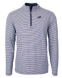 Buffalo Bills Americana Cutter & Buck Virtue Eco Pique Micro Stripe Recycled Mens Big & Tall Quarter Zip NVBW_MANN_HG 1