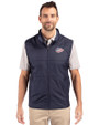 Kansas City Chiefs Americana Cutter & Buck Stealth Recycled Hybrid Quilted Mens Windbreaker Vest Liberty Navy Front