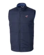 Carolina Panthers Americana Cutter & Buck Stealth Hybrid Quilted Mens Windbreaker Vest Liberty Navy Mannequin