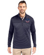 Indianapolis Colts Americana Cutter & Buck Traverse Stretch Eco Stripe Quarter Zip Mens Pullover Liberty Navy Front