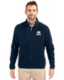 Green Bay Packers Americana Cutter & Buck Cascade Epic Comfort Recycled Sherpa Fleece Mens Big & Tall Full Zip Jacket Navy Blue Front