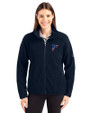 Atlanta Falcons Americana Cutter & Buck Cascade Eco Fleece Womens Full Zip Jacket Navy Blue Front