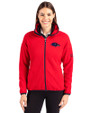 Baltimore Ravens Americana Cutter & Buck Cascade Eco Fleece Womens Full Zip Jacket Red/Navy Blue Front