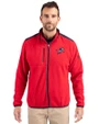 Detroit Lions Americana Cutter & Buck Cascade Eco Fleece Mens Full Zip Jacket Red/Navy Blue Front