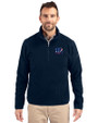 Cincinnati Bengals Americana Cutter & Buck Cascade Eco Fleece Mens Quarter Zip Jacket Navy Blue Front