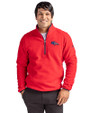 Denver Broncos Americana Cutter & Buck Cascade Eco Fleece Mens Quarter Zip Jacket Red/Navy Blue Front