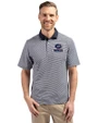 Green Bay Packers Americana Cutter & Buck Virtue Eco Pique Micro Stripe Recycled Mens Big & Tall Polo Navy Blue/White Front