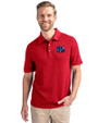 Cincinnati Bengals Americana Cutter & Buck Advantage Eco Tri-Blend Pique Mens Big and Tall Polo Cardinal Red Front