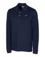 Carolina Panthers Americana Cutter & Buck Advantage Eco Tri-Blend Pique Mens Big and Tall Long Sleeve Polo Liberty Navy Mannequin