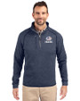 Green Bay Packers Americana Cutter & Buck Mainsail Sweater-Knit Mens Big and Tall Half Zip Pullover Jacket Liberty Navy Heather Front