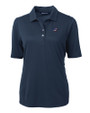 Carolina Panthers Americana Cutter & Buck Virtue Eco Pique Recycled Womens Polo Navy Blue Mannequin