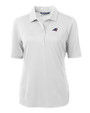Carolina Panthers Americana Cutter & Buck Virtue Eco Pique Recycled Womens Polo White Mannequin