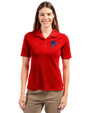 Atlanta Falcons Americana Cutter & Buck Virtue Eco Pique Recycled Womens Polo Red Front