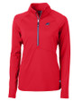 Carolina Panthers Americana Cutter & Buck Adapt Eco Knit Stretch Recycled Womens Half Zip Pullover Red Mannequin