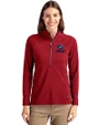 Green Bay Packers Americana Cutter & Buck Adapt Eco Knit Stretch Recycled Womens Half Zip Pullover Cardinal Red Front