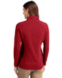 Miami Dolphins Americana Cutter & Buck Adapt Eco Knit Stretch Recycled Womens Half Zip Pullover Cardinal Red Back