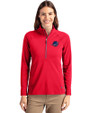 Miami Dolphins Americana Cutter & Buck Adapt Eco Knit Stretch Recycled Womens Half Zip Pullover Red Front