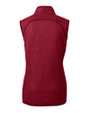Carolina Panthers Americana Cutter & Buck Mainsail Sweater Knit Womens Full Zip Vest Cardinal Red Heather Mannequin Back