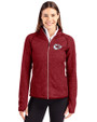 Kansas City Chiefs Cutter & Buck Mainsail Sweater-Knit Womens Full Zip Jacket Cardinal Red Heather Front