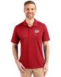 Kansas City Chiefs Americana Cutter & Buck Prospect Recycled Featherlight Stretch Mens Polo Cardinal Red Front
