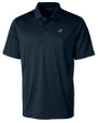 Carolina Panthers Americana Cutter & Buck Prospect Eco Textured Stretch Recycled Mens Short Sleeve Polo Navy Blue Mannequin