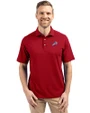 Detroit Lions Americana Cutter & Buck Virtue Recycled Featherlight Pique Mens Polo Cardinal Red Front