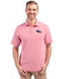 Denver Broncos Americana Cutter & Buck Virtue Eco Pique Botanical Print Recycled Mens Polo Red Front