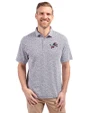 Detroit Lions Americana Cutter & Buck Virtue Eco Pique Botanical Print Recycled Mens Polo Navy Blue Front