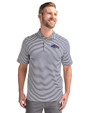 Denver Broncos Americana Cutter & Buck Virtue Eco Pique Stripe Recycled Mens Polo Navy Blue Front