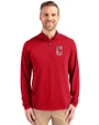 Cleveland Guardians Stars & Stripes Cutter & Buck Virtue Eco Pique Recycled Quarter Zip Mens Pullover Red Front