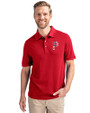 Pittsburgh Pirates Stars & Stripes Cutter & Buck Advantage Eco Tri-Blend Pique Mens Polo Cardinal Red Front