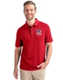 New York Yankees Stars & Stripes Cutter & Buck Advantage Eco Tri-Blend Pique Mens Polo Cardinal Red Front