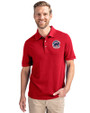 Chicago Cubs Stars & Stripes Cutter & Buck Advantage Eco Tri-Blend Pique Mens Polo Cardinal Red Front