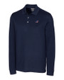 Carolina Panthers Americana Cutter & Buck Advantage Eco Tri-Blend Pique Mens Long Sleeve Polo Liberty Navy Mannequin