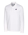 Carolina Panthers Americana Cutter & Buck Advantage Eco Tri-Blend Pique Mens Long Sleeve Polo White Mannequin