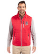 Detroit Tigers Stars & Stripes Cutter & Buck Rainier PrimaLoft® Mens Eco Insulated Full Zip Puffer Vest Red Front