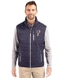 Philadelphia Phillies Stars & Stripes Cutter & Buck Rainier PrimaLoft® Mens Eco Insulated Full Zip Puffer Vest Dark Navy/Silver Front