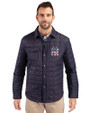 New York Yankees Stars & Stripes Cutter & Buck Rainier PrimaLoft® Mens Eco Insulated Quilted Shirt Jacket Dark Navy Front