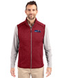 Seattle Seahawks Americana Cutter & Buck Mainsail Sweater-Knit Mens Full Zip Vest Cardinal Red Heather Front
