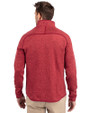 New England Patriots Americana Cutter & Buck Mainsail Sweater-Knit Mens Half Zip Pullover Jacket Cardinal Red Heather Back