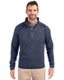 Buffalo Bills Americana Cutter & Buck Mainsail Sweater-Knit Mens Half Zip Pullover Jacket Liberty Navy Heather Front