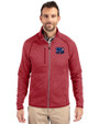 Cincinnati Bengals Americana Cutter & Buck Mainsail Sweater-Knit Mens Full Zip Jacket Cardinal Red Heather Front